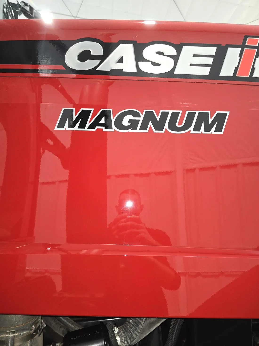 After decal-area paint correction on Case IH Magnum 275