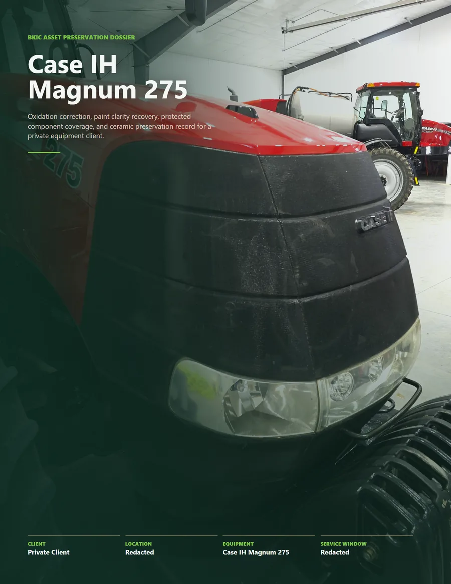 Sample job report for a Case IH Magnum 275 tractor