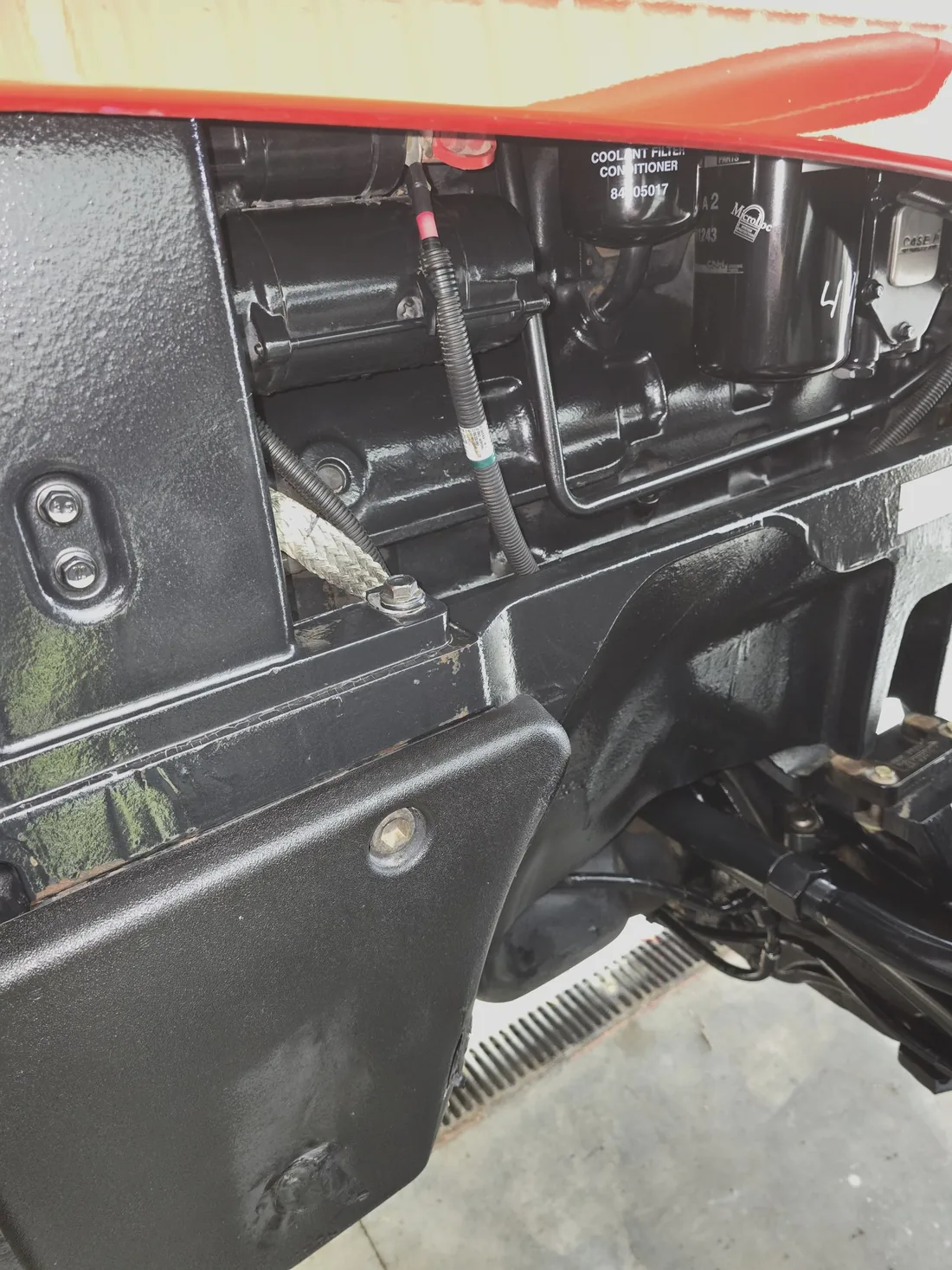 Cleaned engine-side components after service