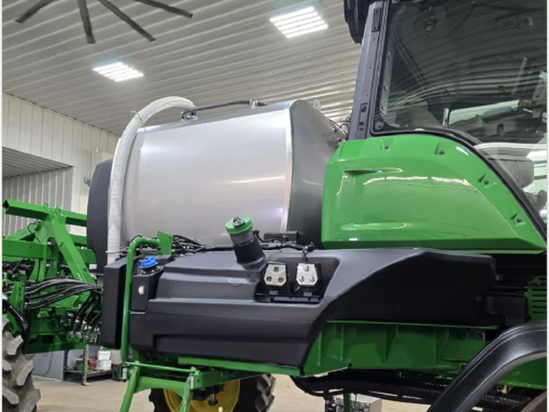 Sample job report for a John Deere 410R self-propelled sprayer